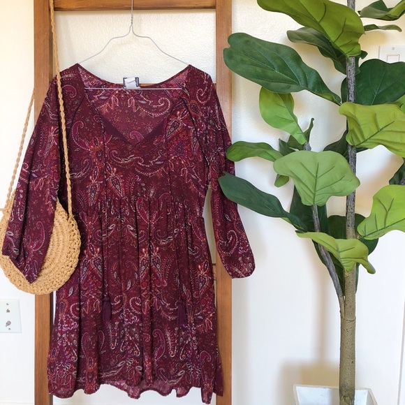roxbury clothing co Dresses & Skirts - Roxybury boho maroon dress